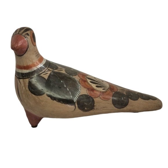 Mexican Pottery Tonala Bird Dove Partridge Colorful Hand Painted Folk Art - Picture 5 of 9